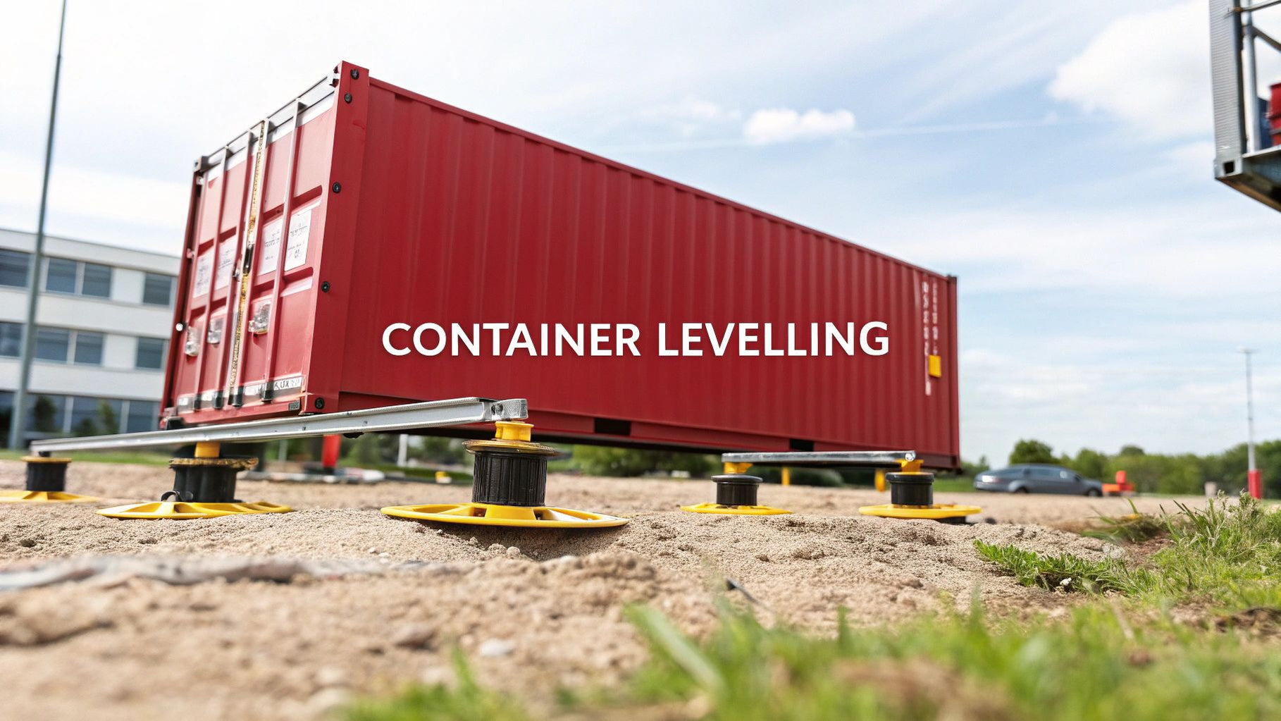 Container Guide Steel A Guide to Shipping Container Levelling — Quickfit Container Accessories