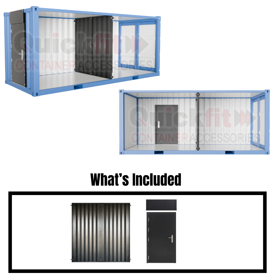 Quick Fit Container Accessories Shipping Container Divider Wall & Self Drilling Door Kit - Quickfit ...