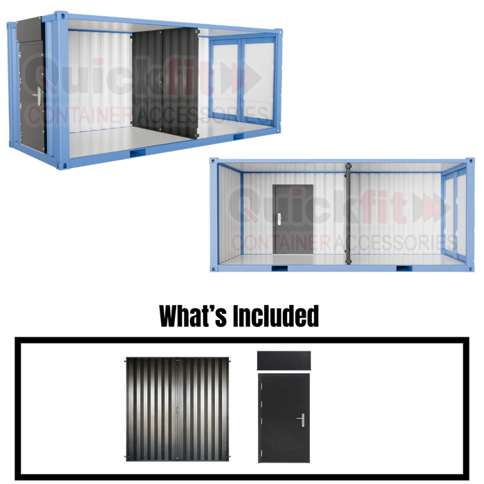 Shipping Container Divider Wall & Self Drilling Door Kit