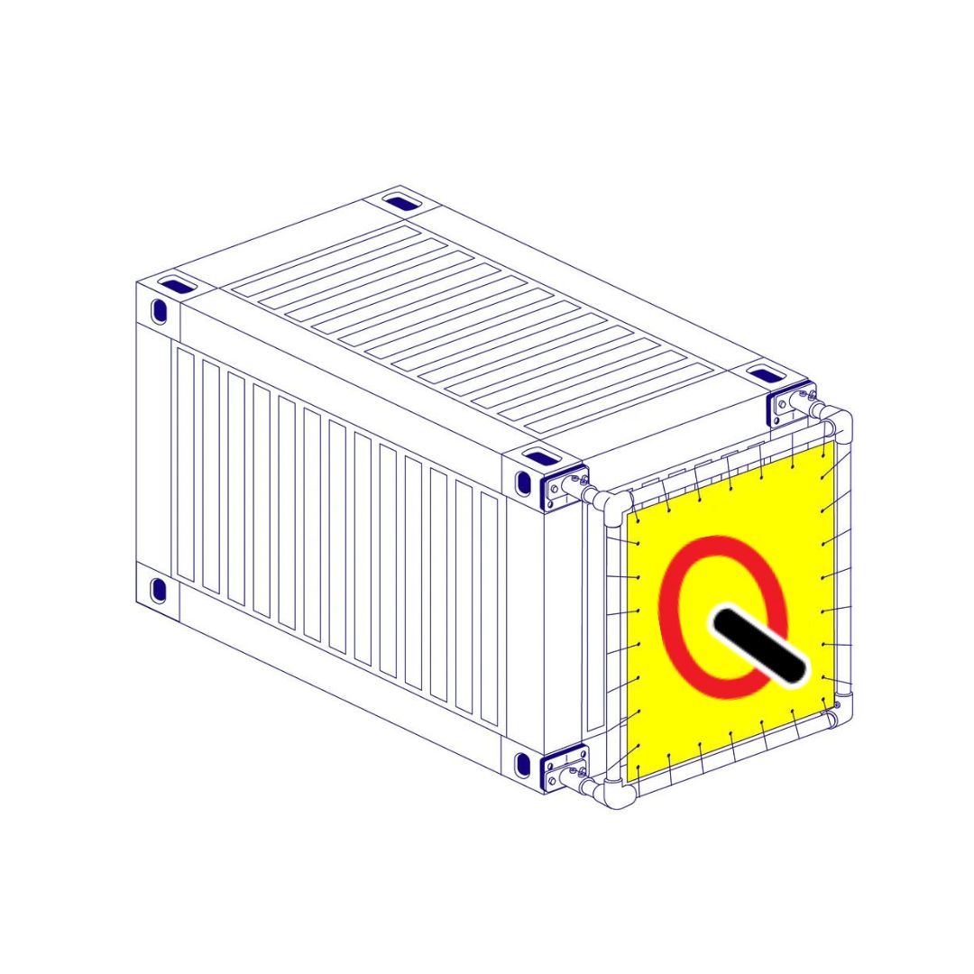 8ft Shipping Container Banner Frame - QCA — Quickfit Container Accessories