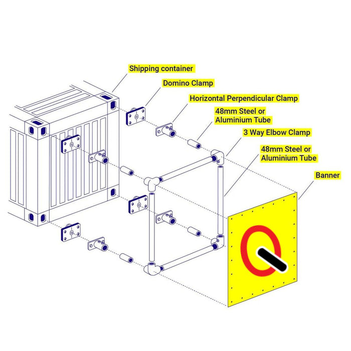 Quick Fit Container Accessories 8ft Shipping Container Banner Frame - QCA — Quickfit Container Accessories