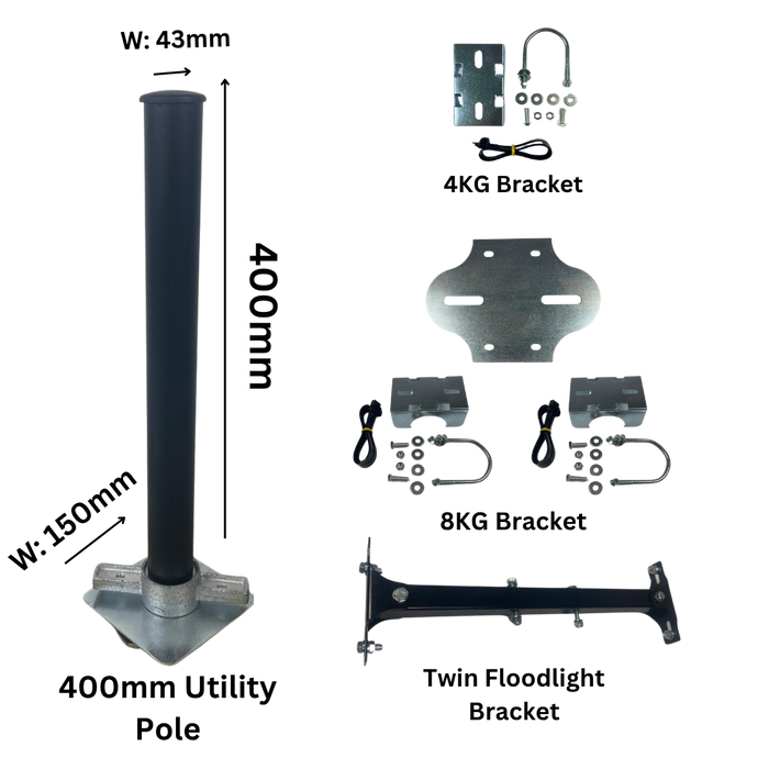 Shipping Container Utility Pole for Floodlight, CCTV and Light Fixings
