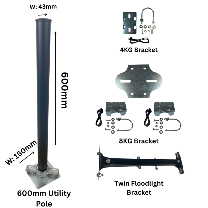 Shipping Container Utility Pole for Floodlight, CCTV and Light Fixings