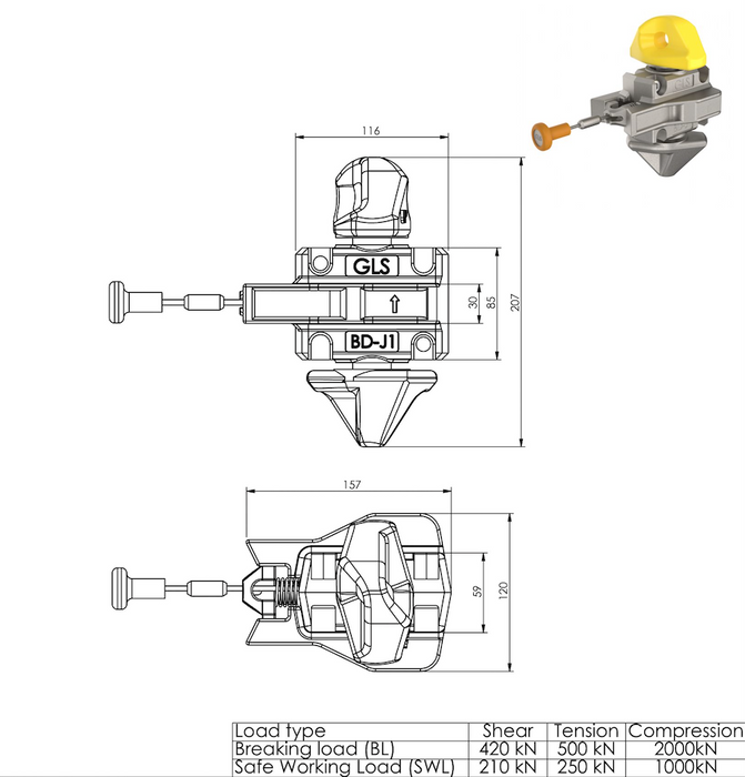 Semi Automatic Container Pin Semi-Automatic Twist Lock for Shipping Containers - QCA — Quickfit ...