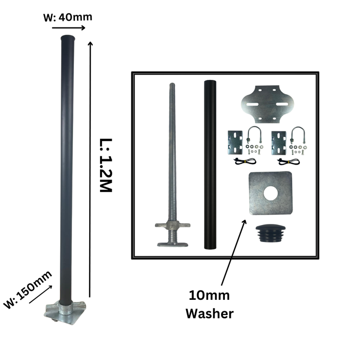 Extra Heavy Duty Utility Pole For CCTV and Flood Lights