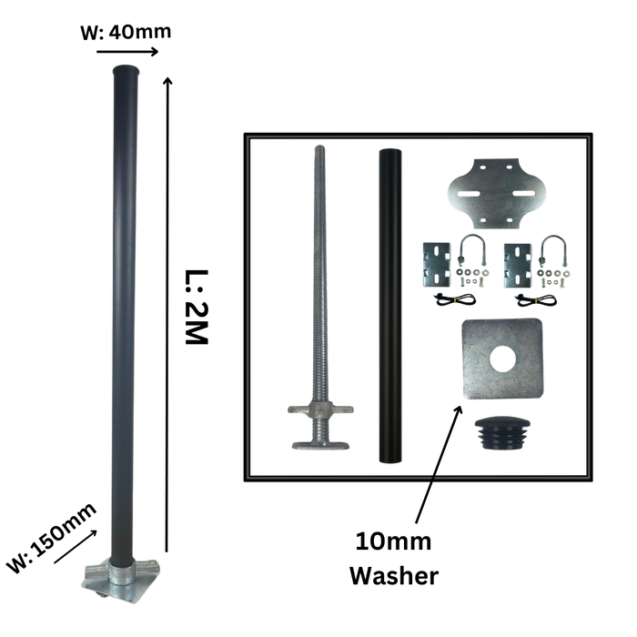 Extra Heavy Duty Utility Pole For CCTV and Flood Lights