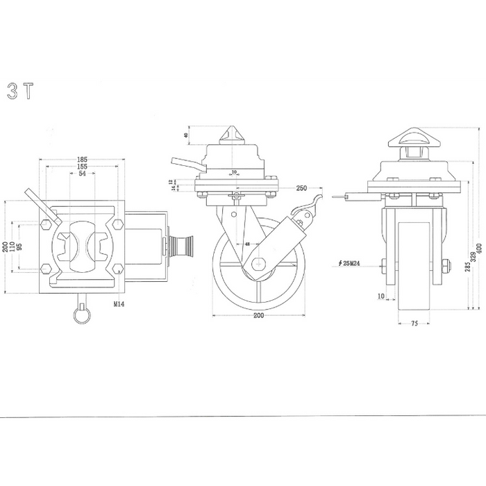 Heavy-Duty Twist Lock Swivel Caster Wheel