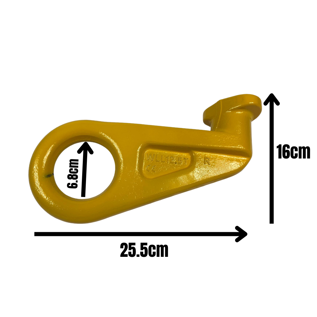 1/2" X 5' Shipping Container Loading Chain With V-Chain & Hooks - G80 Alloy Steel, 8800 Lbs Load Limit, For Cargo & Warehousing