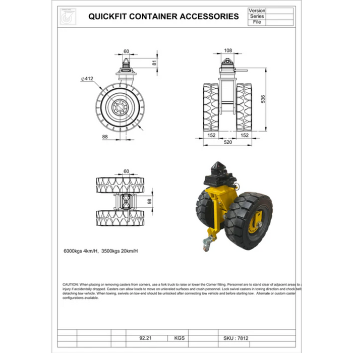 Shipping Container Wheel Sets