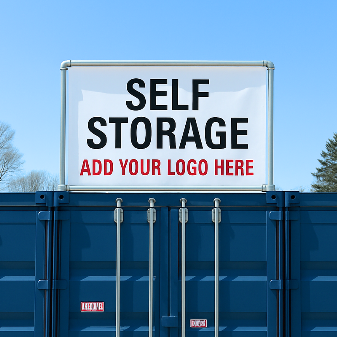 Banner Storage Racking Self Storage Banner Frame — Quickfit Container Accessories