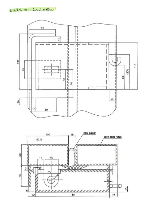 Shipping Container Weld On Lock Box (Right Hand Opening)